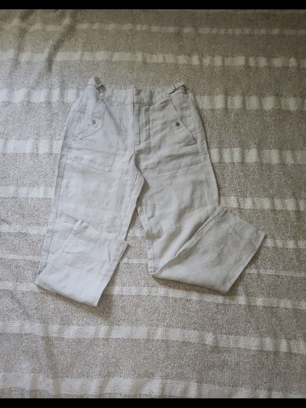 Athleta Light Beige Pull-On Linen Pants